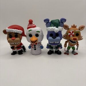 Funko Pop! FNAF Five Nights At Freddy's 4 pc Lot Used No Boxes Christmas Foxy